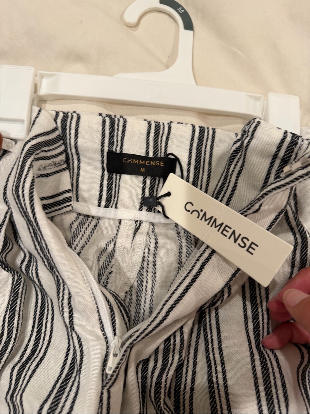 Commense Cotton Linen Striped Wide Leg pants - Picture 2 of 3